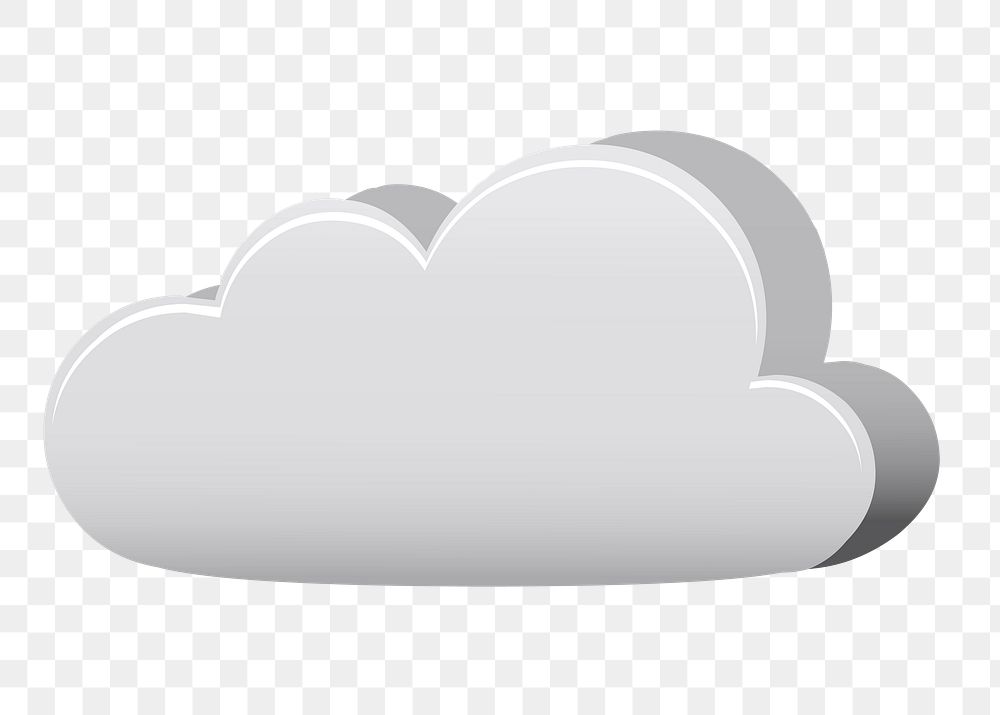 3D cloud png sticker, weather illustration on transparent background. Free public domain CC0 image.