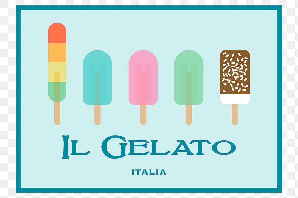 PNG gelato background, food illustration on transparent background. Free public domain CC0 image.