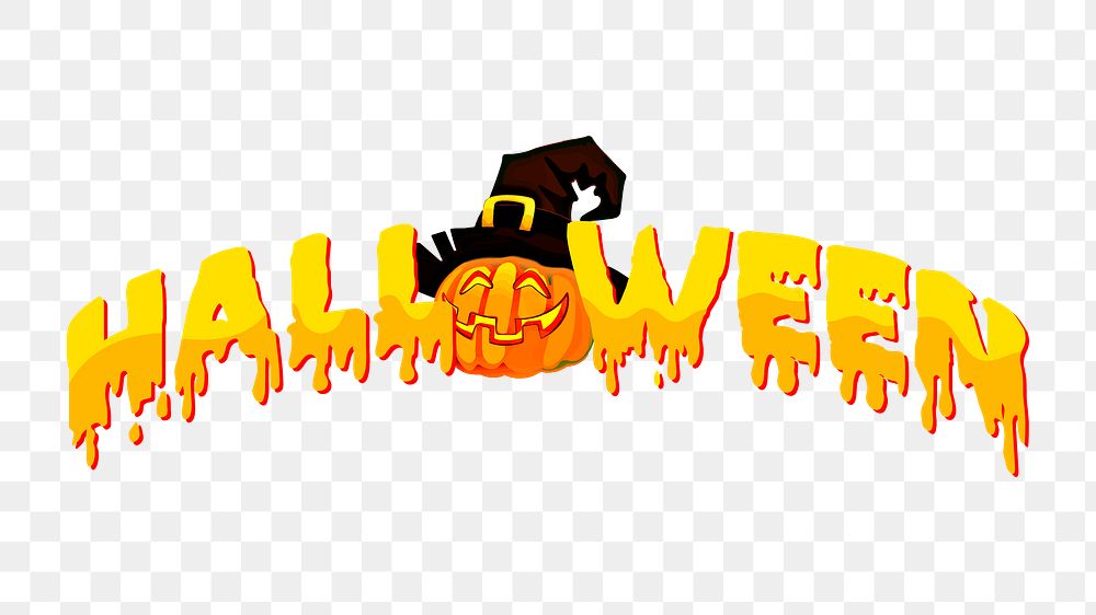 Halloween word png sticker, typography illustration on transparent background. Free public domain CC0 image.
