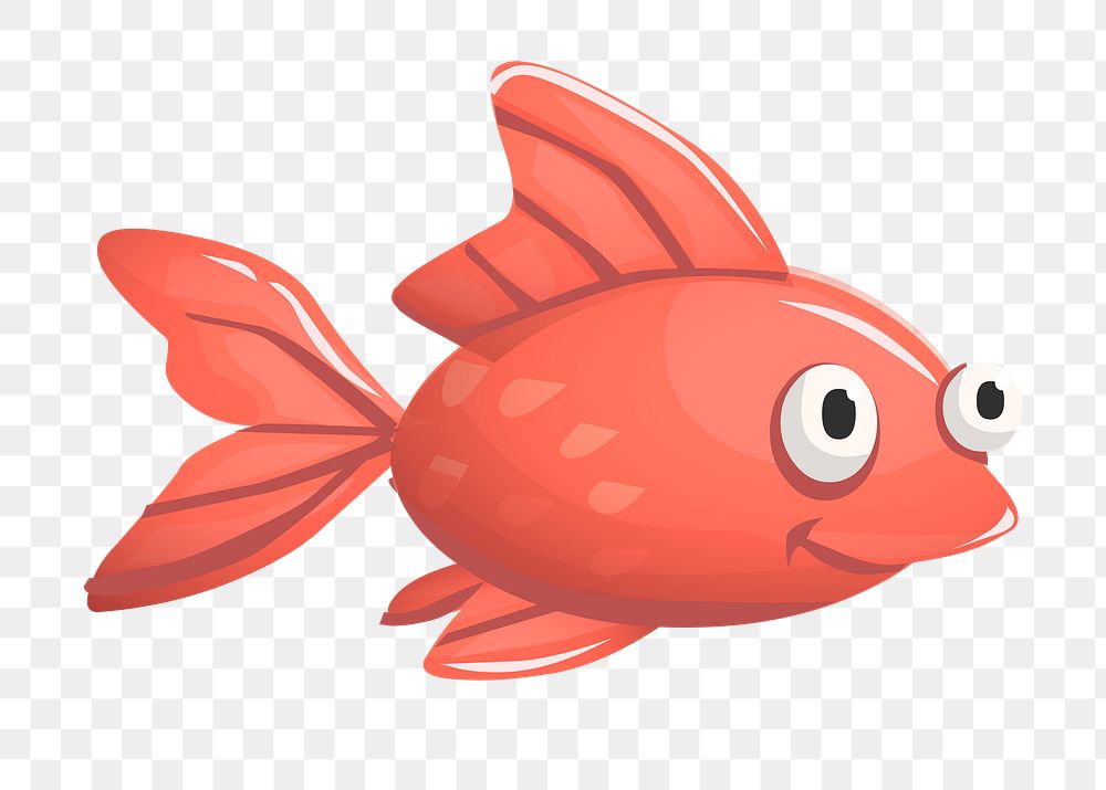 Red fish png sticker, animal illustration on transparent background. Free public domain CC0 image.