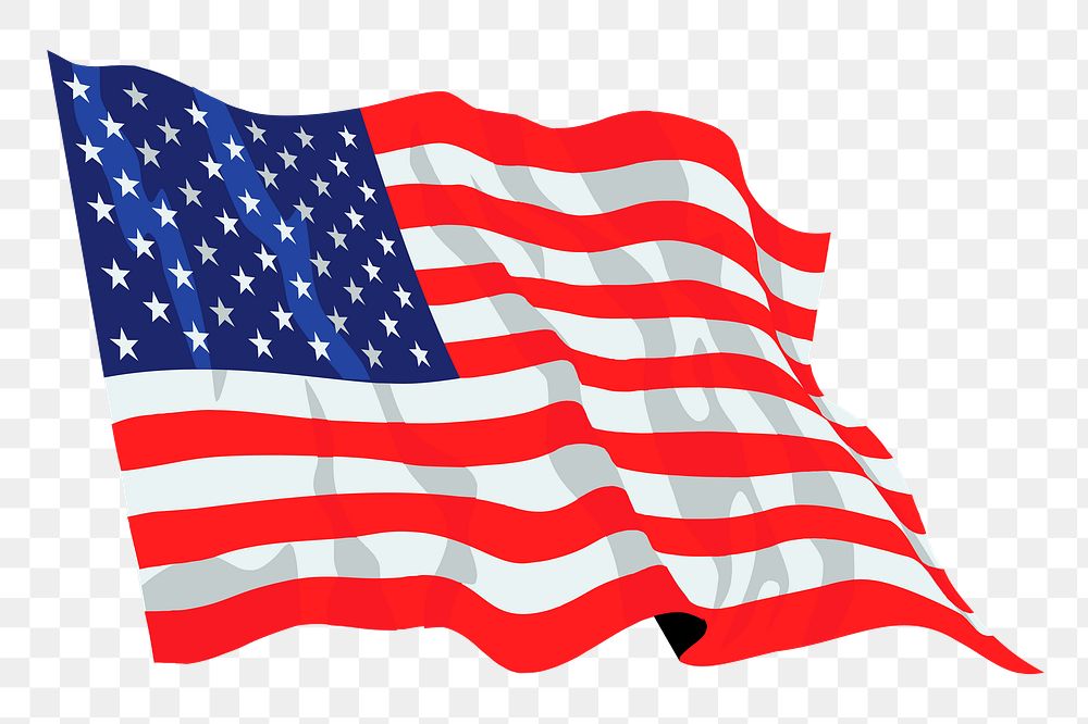 American flag png sticker illustration, USA design in transparent background. Free public domain CC0 image.