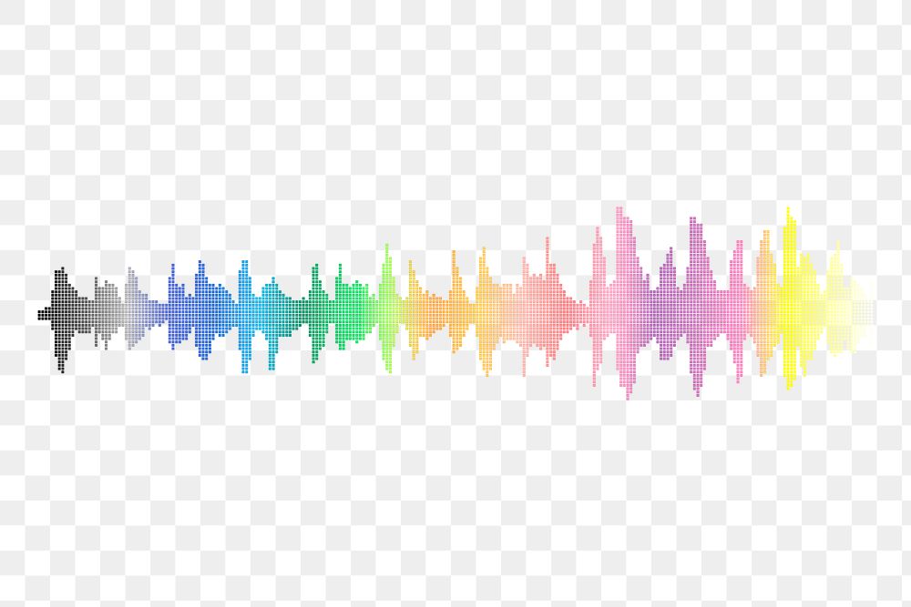 Colorful sound wave png sticker, transparent background. Free public domain CC0 image.