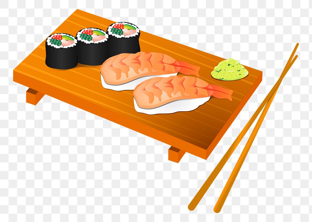 Japanese sushi png sticker illustration, transparent background. Free public domain CC0 image.