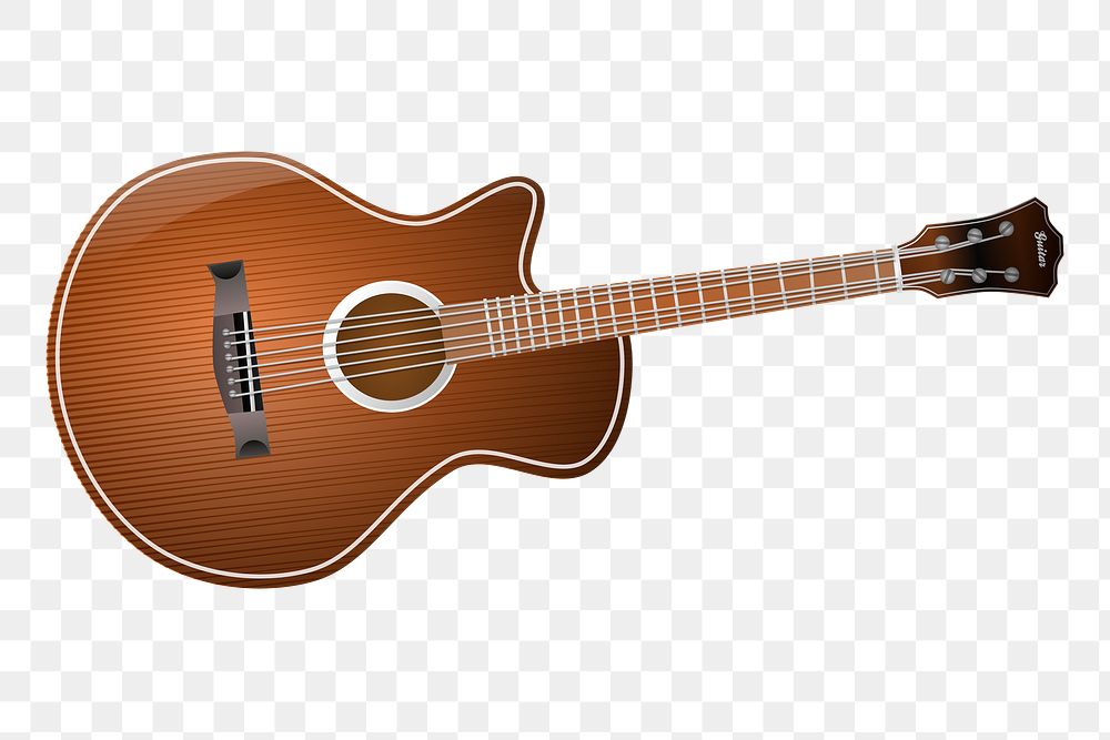 Acoustic guitar png sticker illustration, transparent background. Free public domain CC0 image.