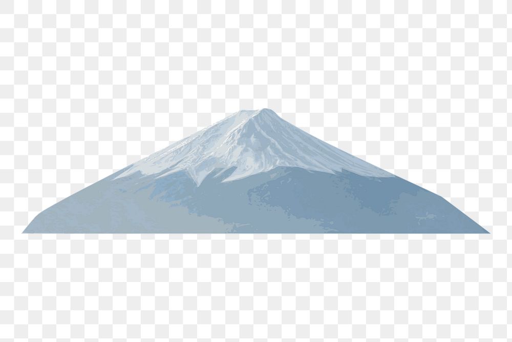 Mount Fuji, Japanese nature hand drawn illustration, transparent background. Free public domain CC0 image.