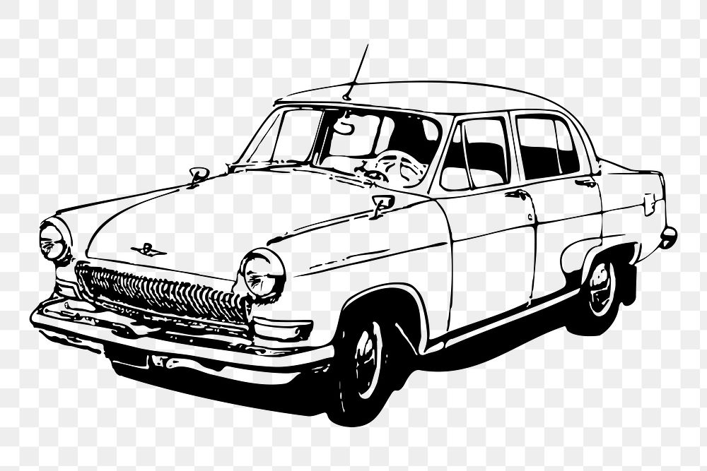 Vintage car png sticker vehicle illustration, transparent background. Free public domain CC0 image.