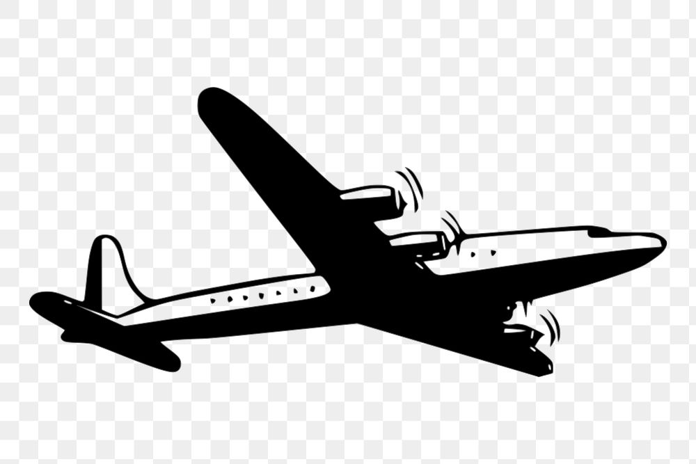 Airplane png sticker vintage vehicle illustration, transparent background. Free public domain CC0 image.