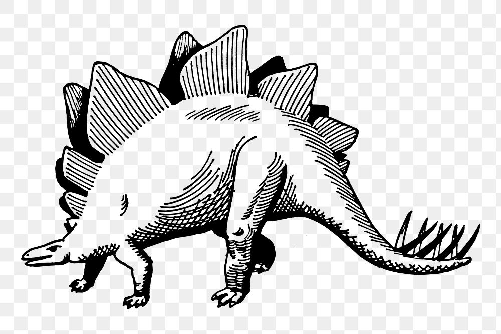 Dinosaur png sticker vintage animal illustration, transparent background. Free public domain CC0 image.