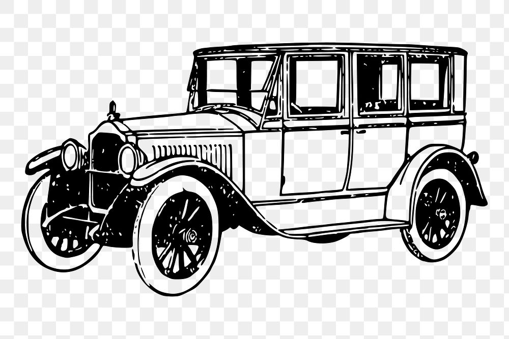 Vintage car png sticker, Ford model A vehicle illustration, transparent background. Free public domain CC0 image.