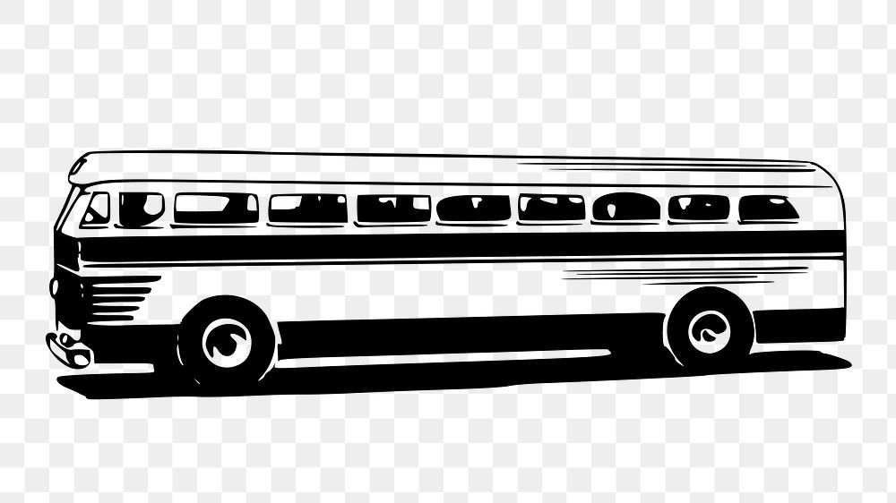 Bus png sticker, vehicle vintage illustration on transparent background. Free public domain CC0 image.