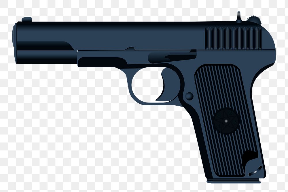 Black gun png sticker, transparent background. Free public domain CC0 image.