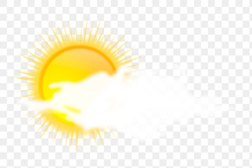 Partly sunny png sticker, transparent background. Free public domain CC0 image.