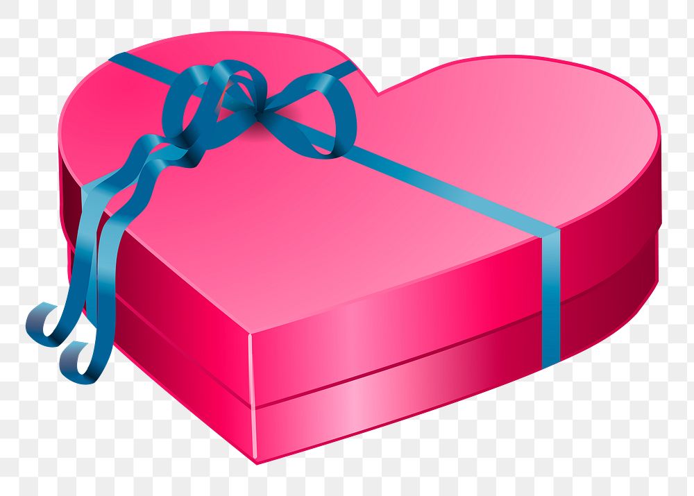 Valentine's gift box png sticker, transparent background. Free public domain CC0 image.
