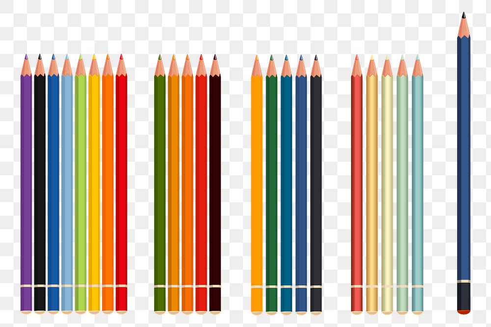 Colorful pencils png sticker, transparent background. Free public domain CC0 image.