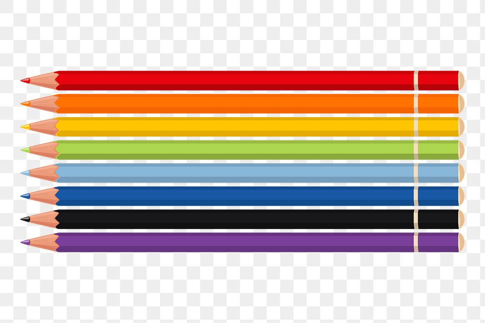 Colored pencils png sticker, transparent background. 