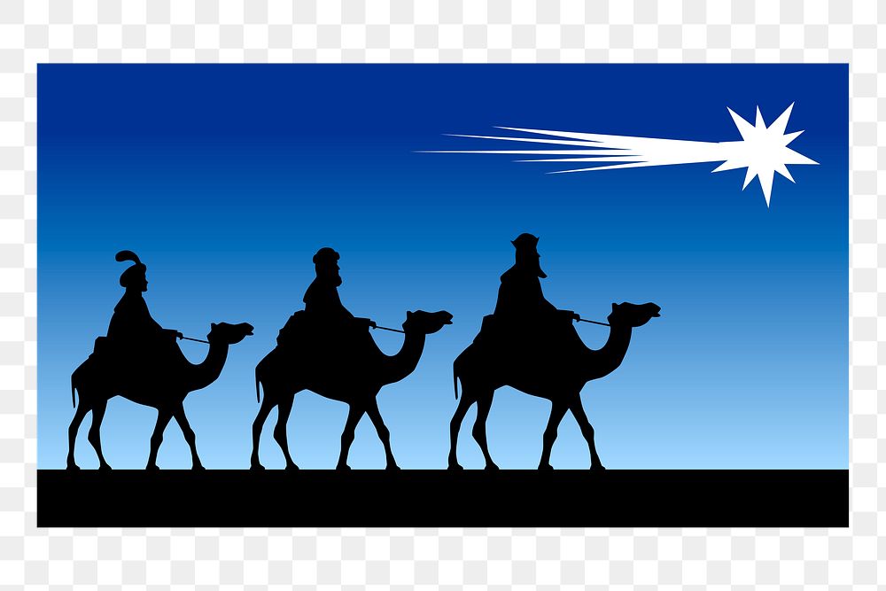 PNG the three kings sticker, transparent background. Free public domain CC0 image.