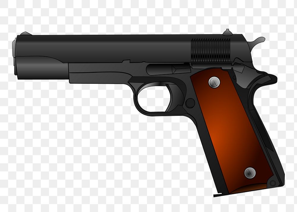 45mm pistol png sticker, transparent background. Free public domain CC0 image.