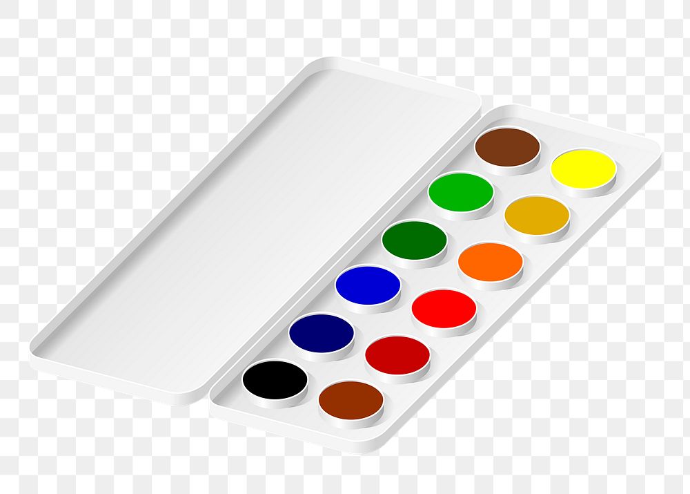 Watercolor palette png sticker, transparent background. Free public domain CC0 image.