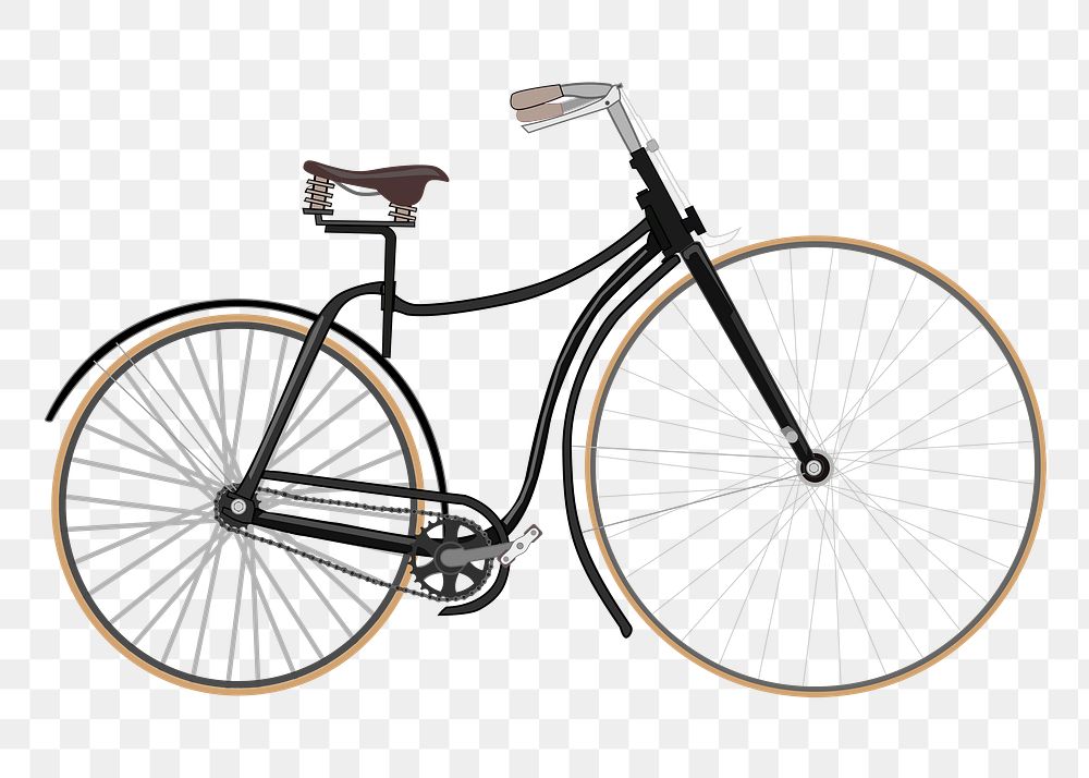 Vintage bicycle png sticker, transparent background. Free public domain CC0 image.
