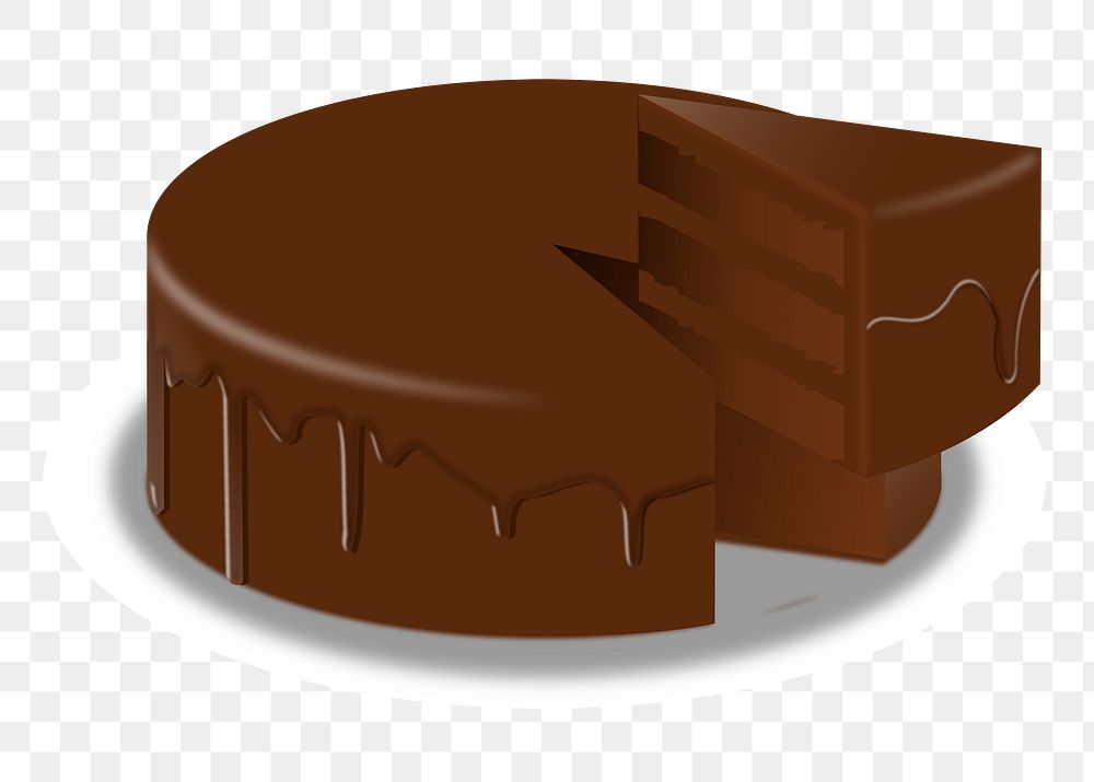 Chocolate cake png sticker clipart, transparent background. Free public domain CC0 image.