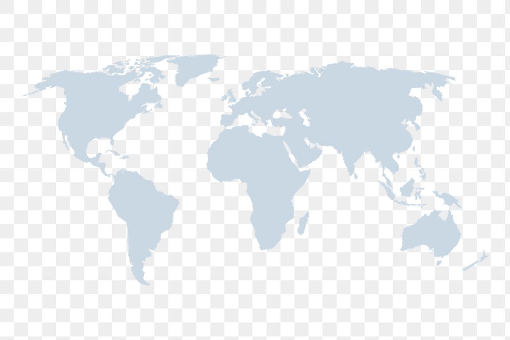 World map png sticker geography illustration, transparent background. Free public domain CC0 image.