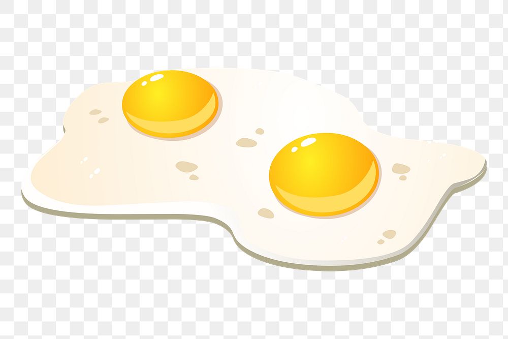 PNG sunny side up eggs sticker food illustration, transparent background. Free public domain CC0 image.
