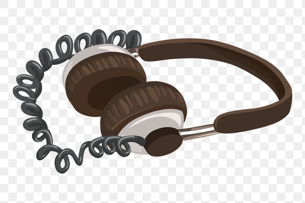 Headphones png sticker entertainment illustration, transparent background. Free public domain CC0 image.