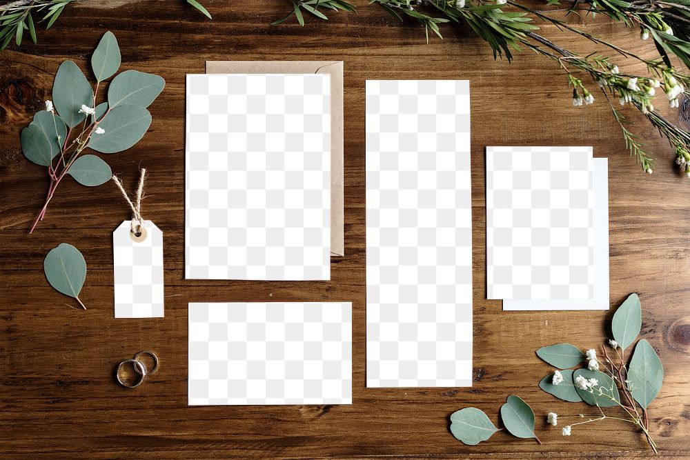 Wedding invitation card mockup transparent png