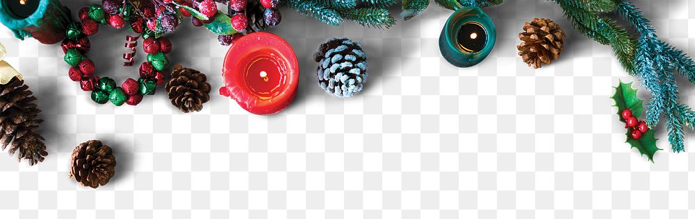 Christmas decorative ornaments png banner
