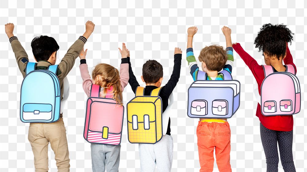 Elementary students png sticker,  transparent background