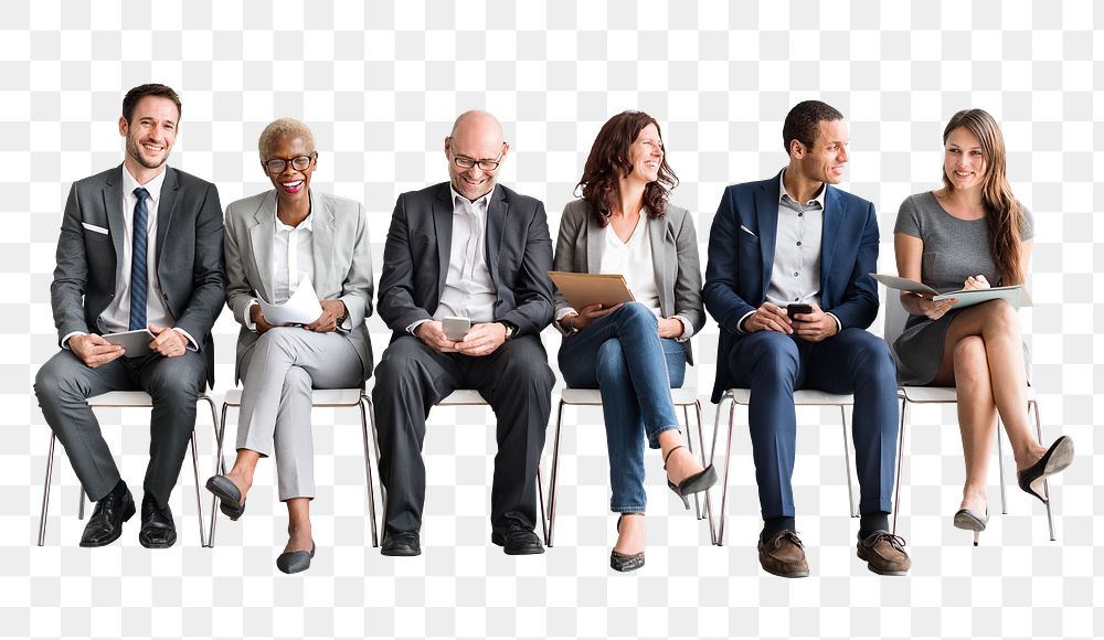 Diverse business candidates png, job interview concept