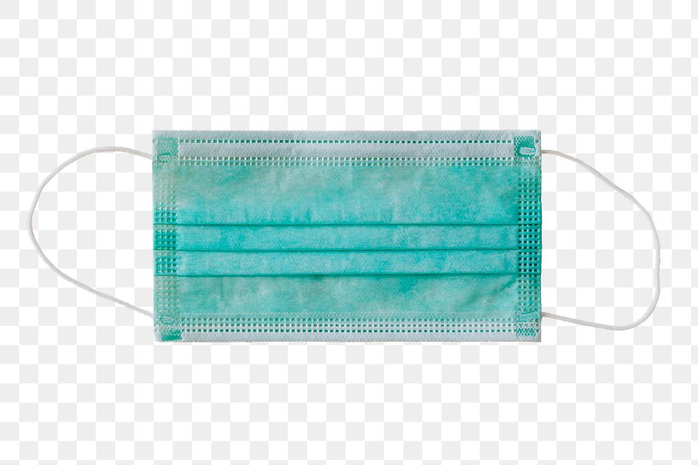Green surgical mask transparent png