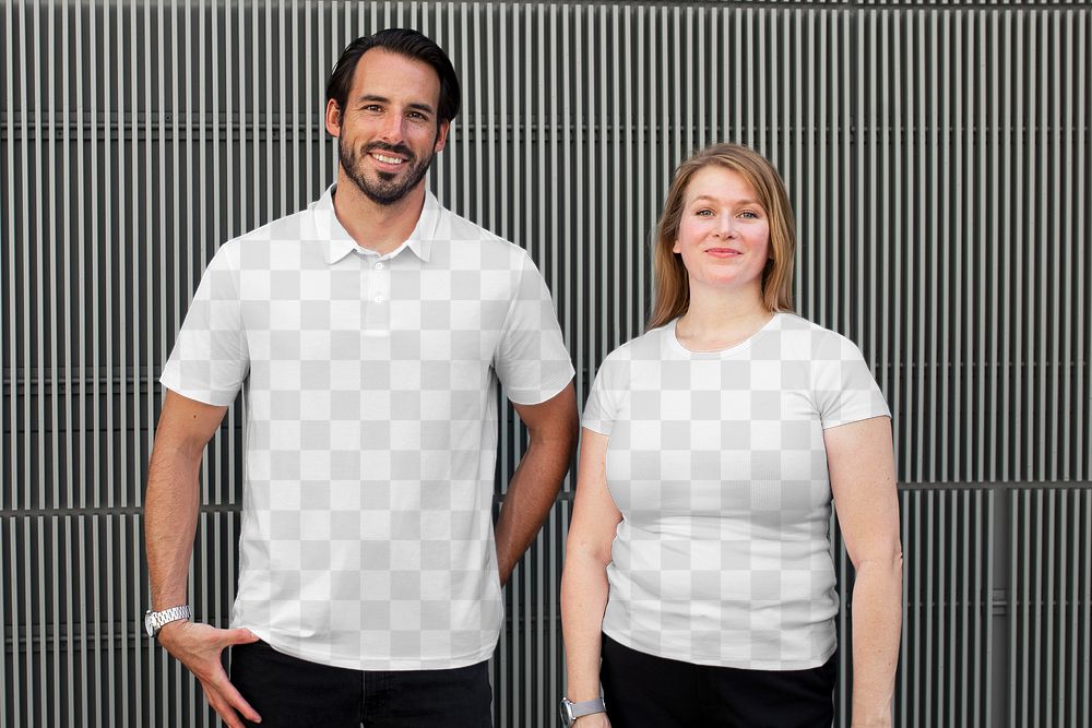 Png polo shirt and tee mockup men and women&rsquo;s fashion apparel
