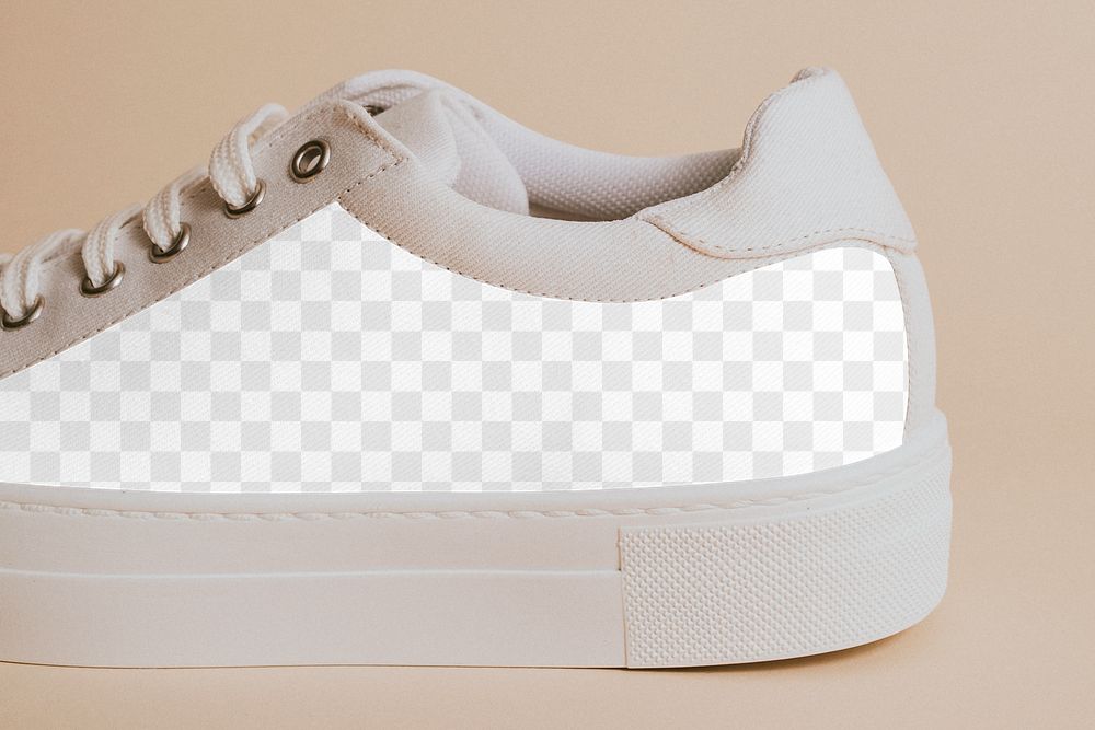 Woman's white canvas sneaker png