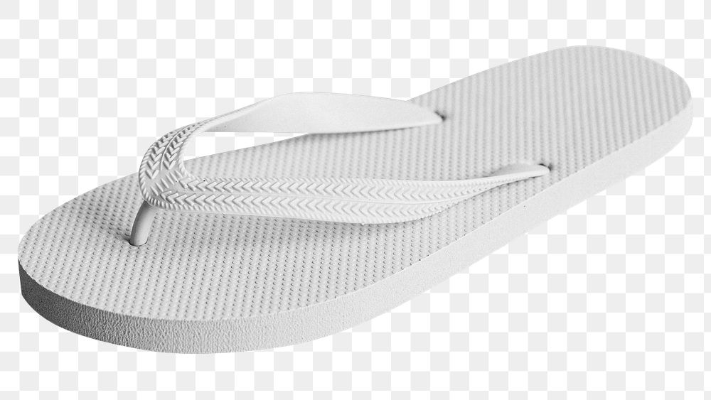 Png white flip flop summer beach slippers