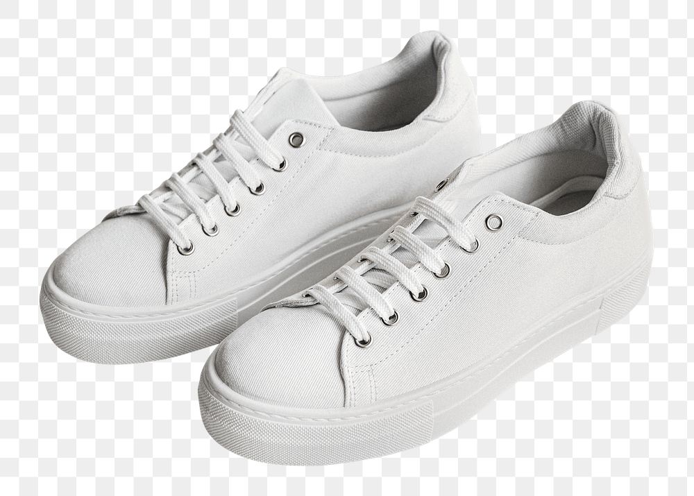 White canvas sneaker mockup png woman's shoes