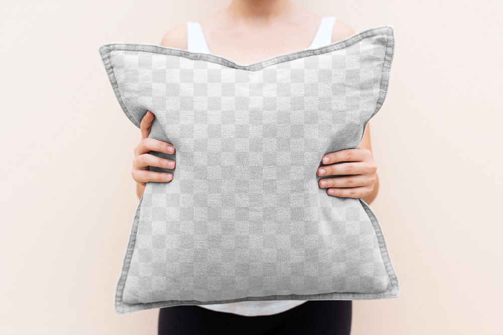 Cushion cover png mockup living concept