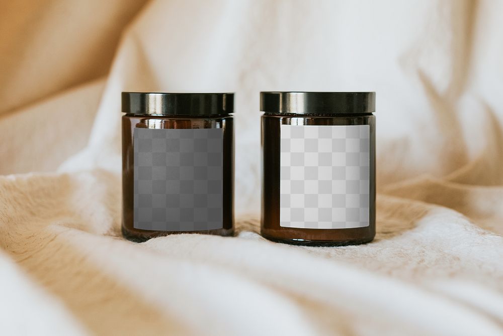 Floral candel jar png mockup minimal style