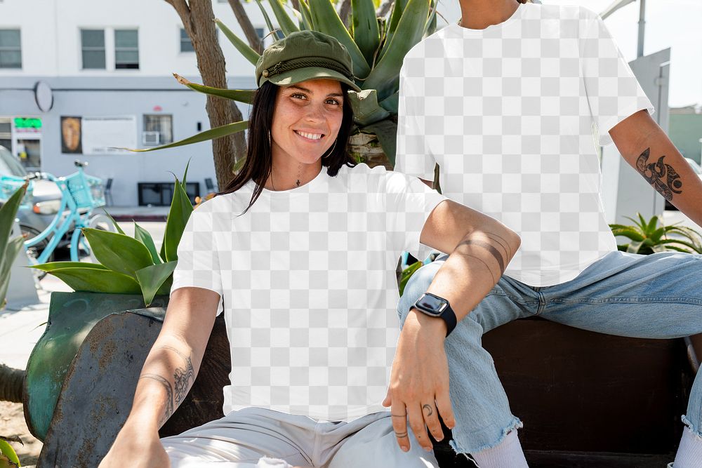 T-shirt PNG mockup, transparent women&rsquo;s fashion