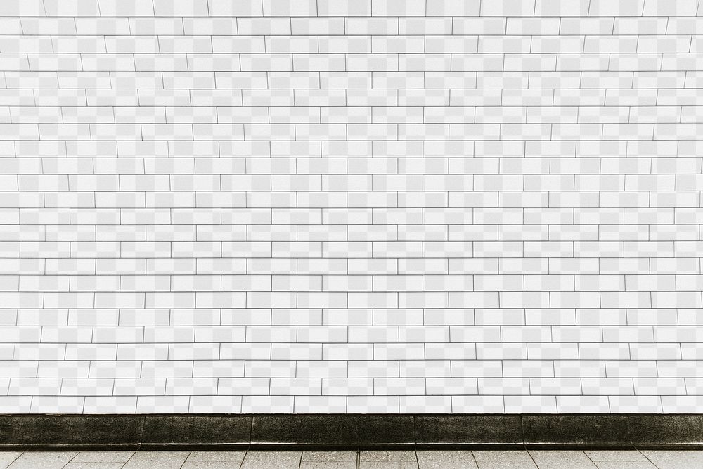 Brick wall png mockup in white