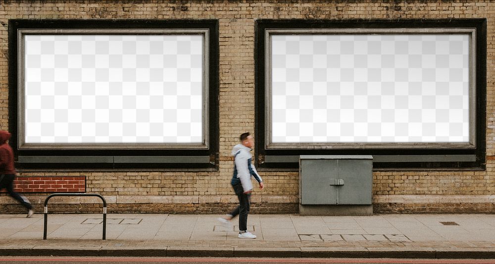 Billboard mockup png, advertisement on the street of London