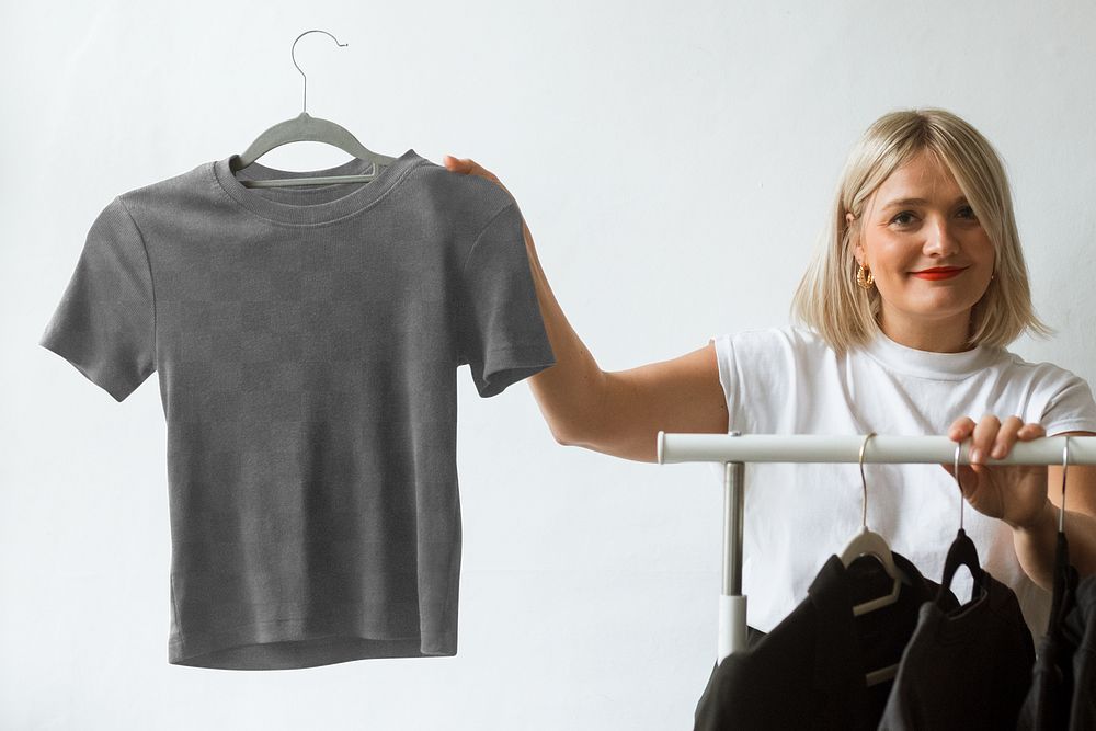 T-shirt mockup png, transparent women's apparel