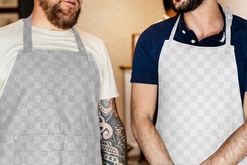 Barber apron mockup png transparent, apparel design