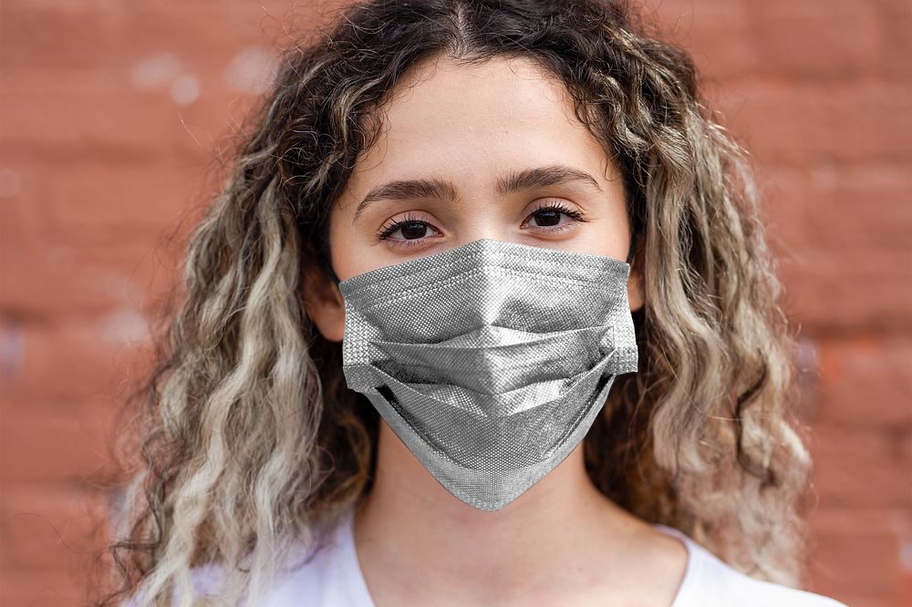 Medical face mask mockup png, transparent disposable design, new normal lifestyle