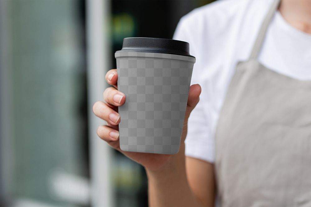 Coffee cup mockup png, transparent design, for to go