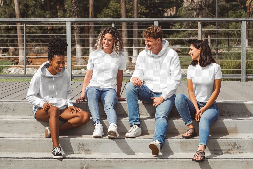 Hoodie mockups png, transparent tees, casual wear fashion