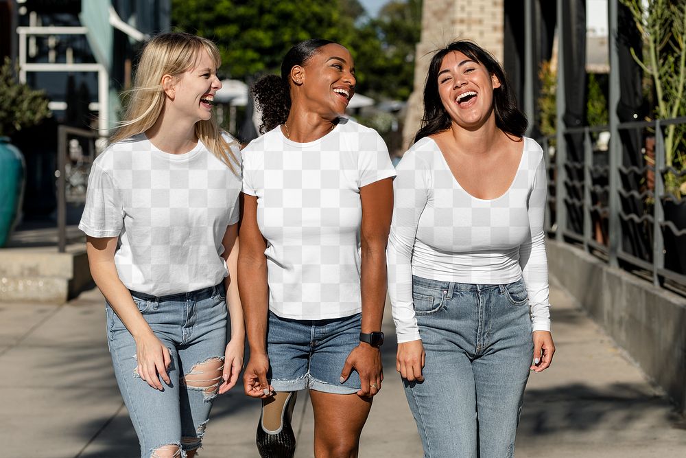 Friends shirt mockup png, diverse & inclusive group of women