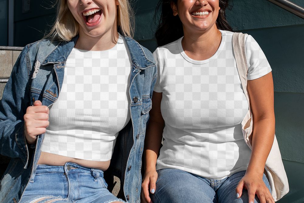 Friends tshirt png mockup, transparent apparel designs that are editable