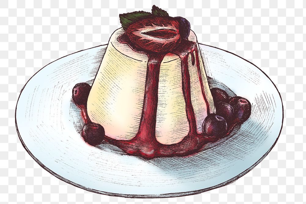 Colorful strawberry pudding transparent png