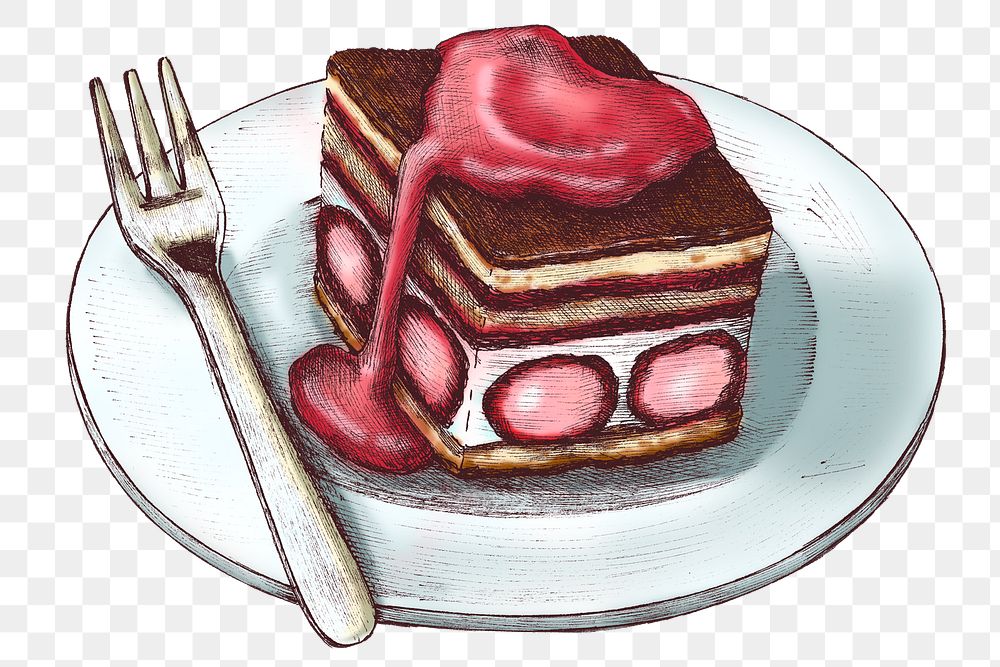 Colorful strawberry shortcake png transparent